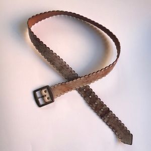 2/$25 Brown and Frosted White Leather Belt